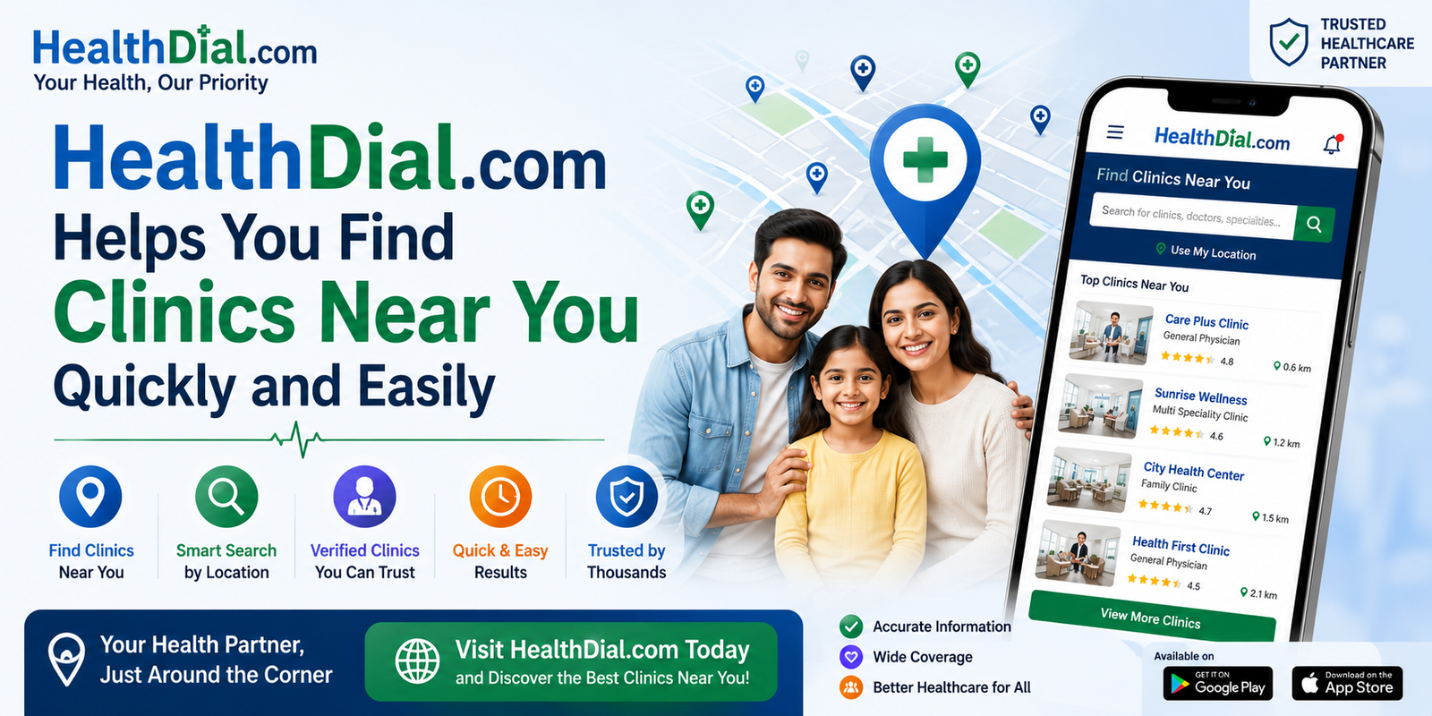 HealthDial.com Helps You Find Clinics Near You Quickly and Easily